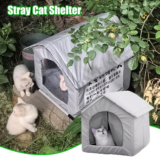 NewestStray Cat dog House Waterproof Outdoor Winter Warm Pet Cave Sleeping Beds Home Foldable Washable for Small Supplies - Pet Suppie