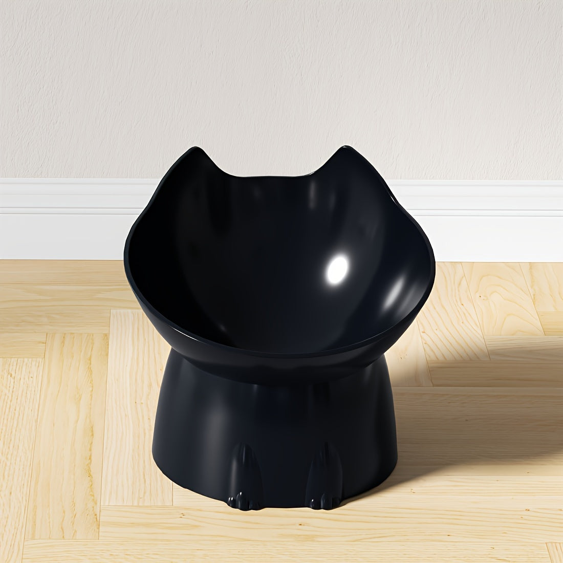 Raised Cat Bowls, Elevated Pet Feeder with Anti-Tilt Design for Food and Water, Neck Friendly, Durable Plastic, Suitable for Cats and Small Dogs