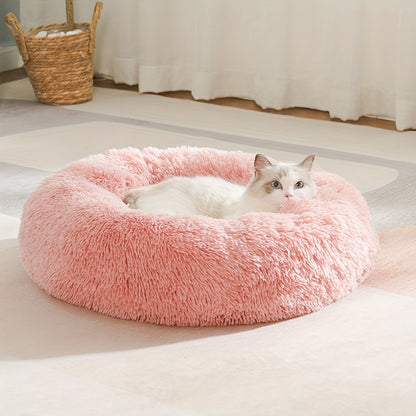 Cozy Circular Cat Bed & Small Dog Nest - Soft Warm Pet Mat with Cushioned, Durable Fiber for all-Season /Outdoor Use, Easy-Clean Bedding for Kittens and Puppies