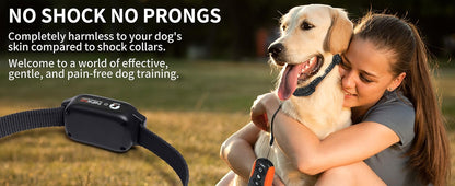 No Shock Dog Training Collar with Remote 3300ft Range,Vibrating Dog Collar Waterproof&Rechargeable Electric Collar for Dogs
