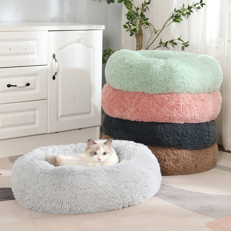 Cozy Circular Cat Bed & Small Dog Nest - Soft Warm Pet Mat with Cushioned, Durable Fiber for all-Season /Outdoor Use, Easy-Clean Bedding for Kittens and Puppies