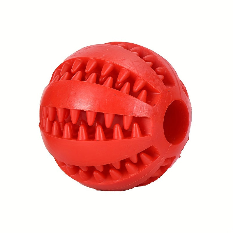 Teddy Puppy Dental Chew Ball for Teeth Cleaning & Plaque Removal - Heavy-Duty Plastic Individually Wrapped Dental Toy with Non-Toxic Chewable Chew Ball, Interlocking Teeth Design & Hanging Loop for Small/Medium/Large Dogs - A