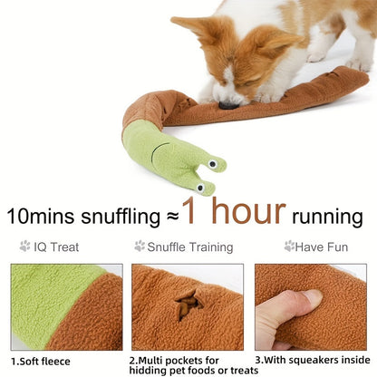 Slow Feeder Snail Dog Toy with Squeaker - Interactive Foraging Puzzle for teething Puppies, Slow Eating Feeder for all Breed Sizes, Mental Stimulation & Digestive Health, Durable Soft Chewable Snail Doll for Puppies & Dogs