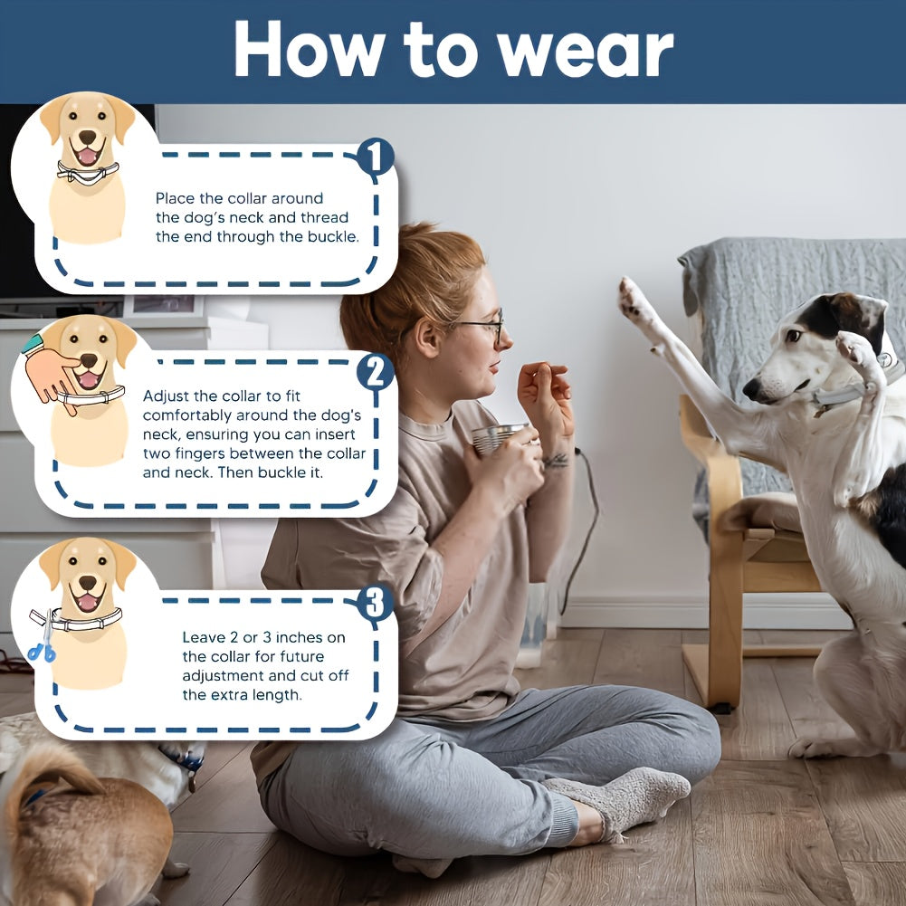 1-Pack Dog Calming Collar - Tick Repellent Collar for Dogs, No Chemical Additives Or Pesticides, Lasts 8 Months, Adjustable Size for Small, Medium, Large Dogs, Waterproof Dog Collar | Adjustable Collar | Dog Collar | Cat Coll