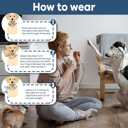 1-Pack Dog Calming Collar - Tick Repellent Collar for Dogs, No Chemical Additives Or Pesticides, Lasts 8 Months, Adjustable Size for Small, Medium, Large Dogs, Waterproof Dog Collar | Adjustable Collar | Dog Collar | Cat Coll