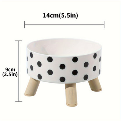 1pc Elevated Dog Feeder Bowl, Anti-choking Raised Dog Food And Water Bowl With Wooden Stand, Pet Feeding And Drinking Supplies For Small And Medium Sized Dogs Cats