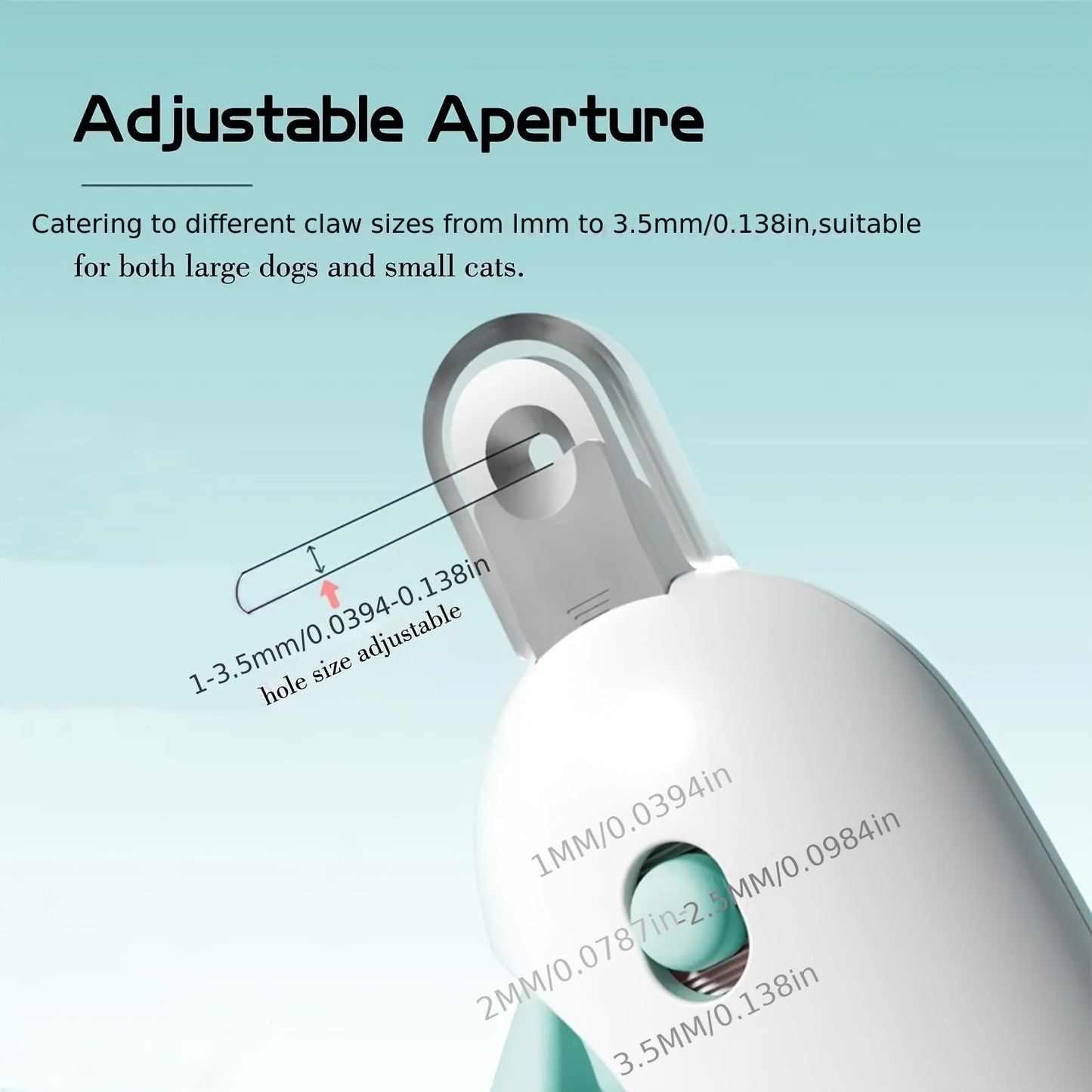 PetGroomPro Adjustable Aperture Nail Clippers for Cats and Dogs, Professional Grooming Tool, Plastic, No Battery Required, Ideal for Small to Large Pets