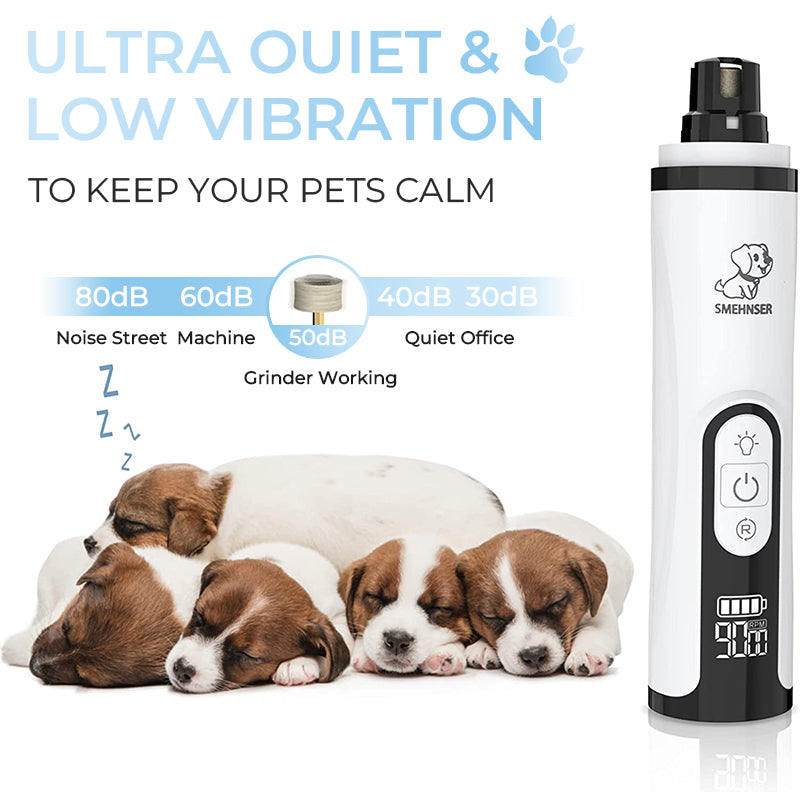 Electric Dog Nail Clippers for Dog Nail Grinders Rechargeable USB Charging Pet Quiet Cat Paws Nail Grooming Trimmer Tools