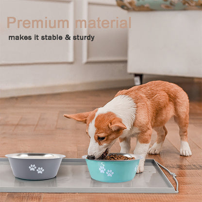 1PC Non-slip Dog Bowls For Small Medium Large Dog Feeder Bowls Drinkers Stainless Steel High Capacity Pet Feeders Dogs Accessories