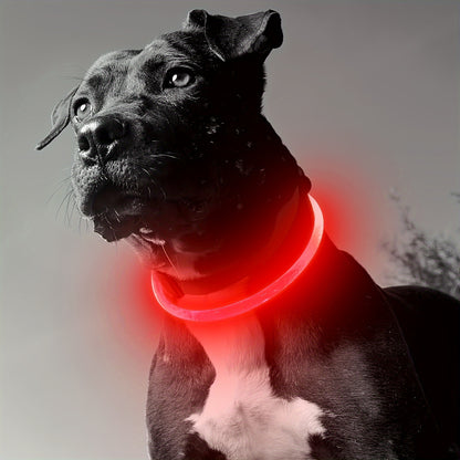 LED Light Collar | Luminous Anti-Lost Dog Collar, USB Rechargeable, ABS Material, Lithium Polymer Battery