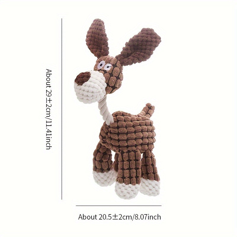 Plush Donkey Shaped Pet Dog Toy, Bite-Resistant and Grinding Teeth, Plush Toy with BB Sound