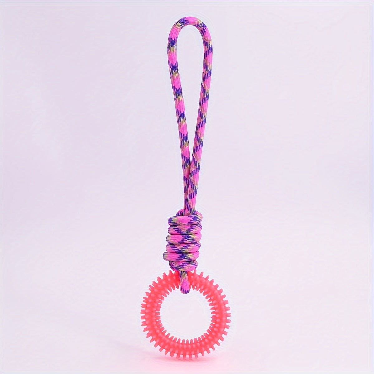 1pc Durable Thorn Circle Dog Rope Toy with Secure Handle - Interactive Teeth Cleaning & Grinding Chewing Toy for Aggressive Chewers - Enhances Pet Dental Health & Playtime Bonding