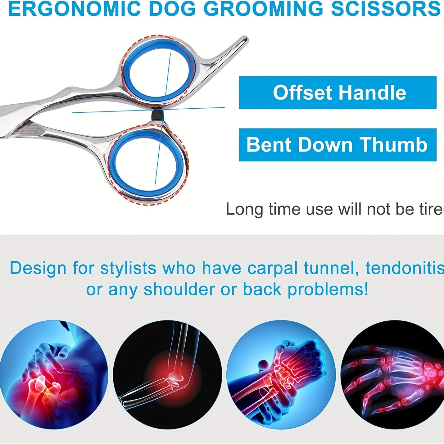 Pet Grooming Scissors Set With Safety Round Tip, Dog Cat Grooming Scissors, Stainless Steel Dog Cat Grooming Shears (Curved Scissor)