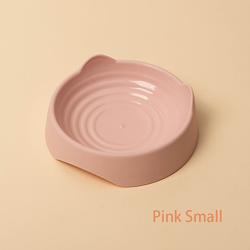 Whisker Delight Cat Bowl - Adorable Cat Ear Shaped, Durable Plastic Food and Water Bowl with Snack Basin - Essential Pet Feeding Supplies for Everyday Use
