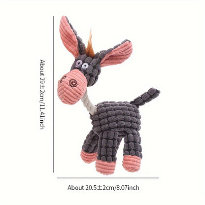 Plush Donkey Shaped Pet Dog Toy, Bite-Resistant and Grinding Teeth, Plush Toy with BB Sound