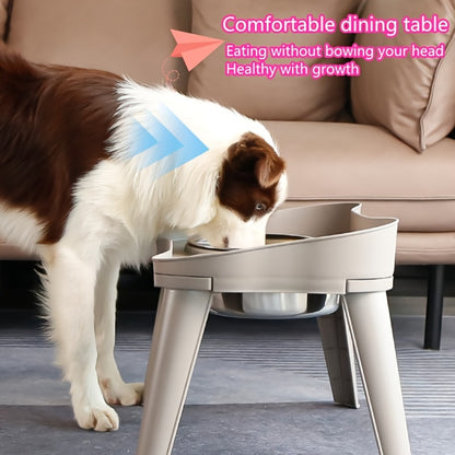 Elevated Pet Feeder with 2 Stainless Steel Bowls - Neck-Friendly, Detachable Design for Easy Cleaning - Ideal for Dogs & Cats