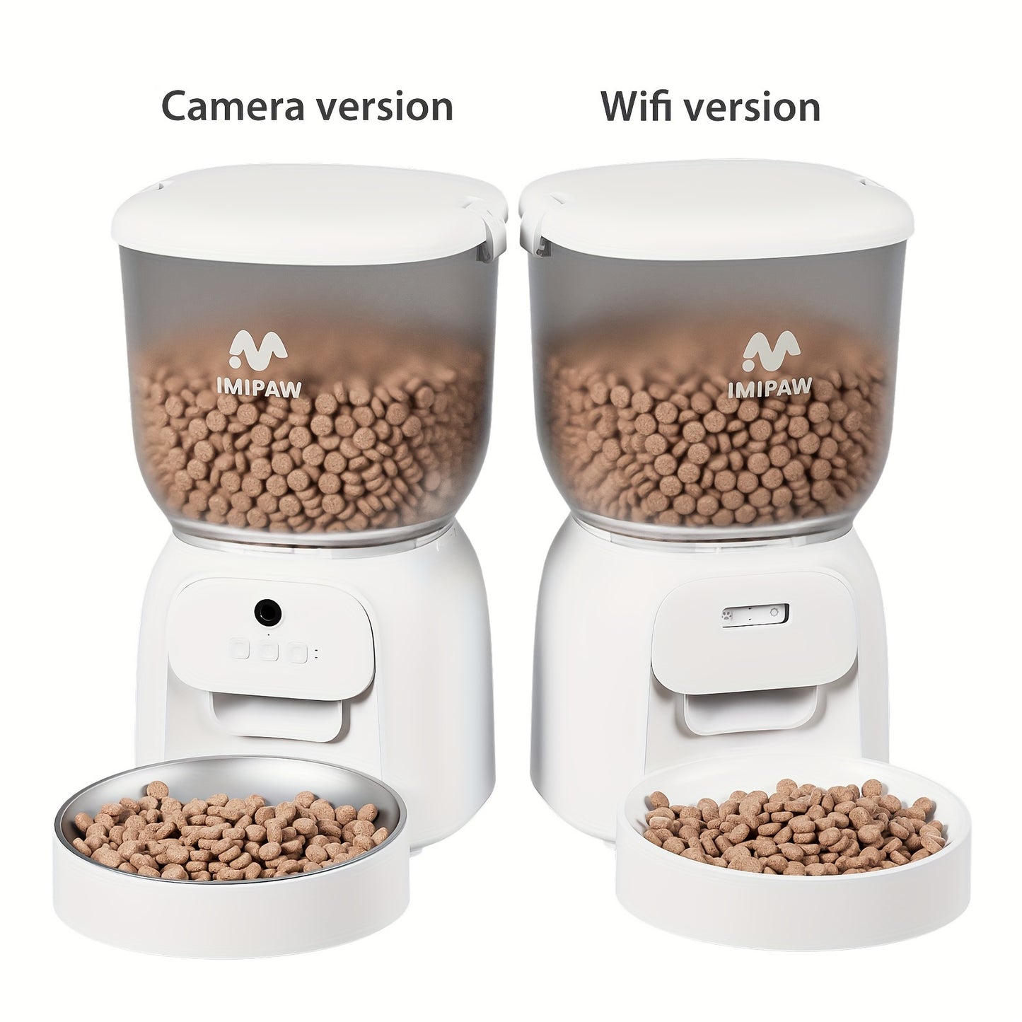 Automatic Pet Feeder with HD Camera And Wifi, Designed for Cats And Dogs, Featuring a Stainless Steel Bowl, 10-Second Voice Recorder, And Remote Control Via Android And Ios App, Weighing 135.27 Ounces, Without Battery