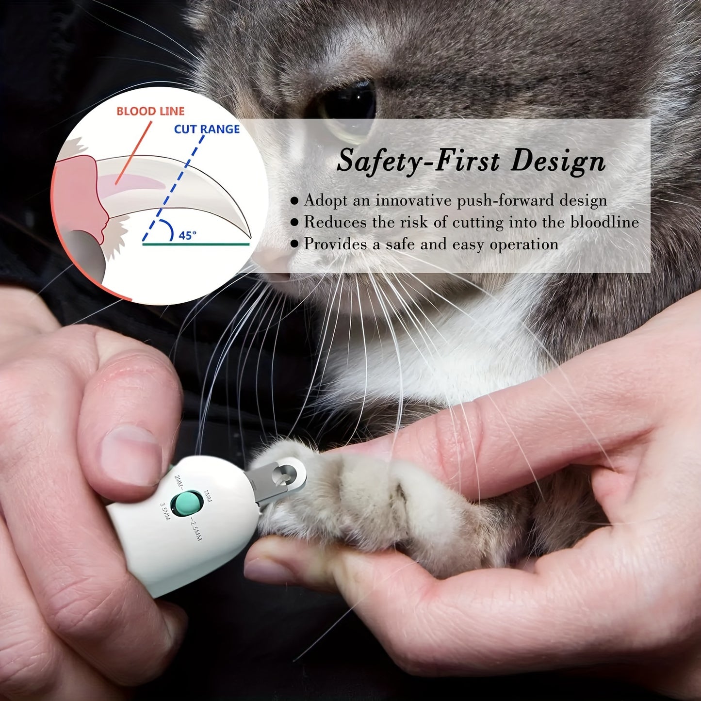 PetGroomPro Adjustable Aperture Nail Clippers for Cats and Dogs, Professional Grooming Tool, Plastic, No Battery Required, Ideal for Small to Large Pets