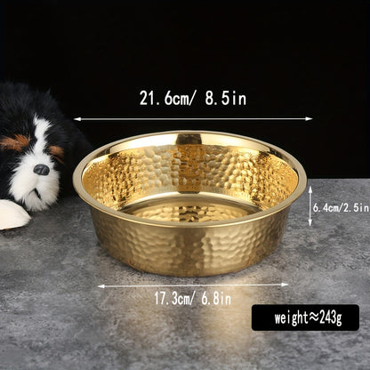 Heavy-Duty Stainless Steel Dog Bowl with Heavy Base - Heavy-Duty Feeding Dish for Large Dogs, Puppies, for, outdoors, Camping & Travel - Durable Pet Dish