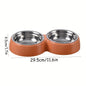 Double Non-Slip Stainless Steel Pet Bowls with Durable Plastic Base for Cats and Dogs, Candy-Colored Feeding Dishes