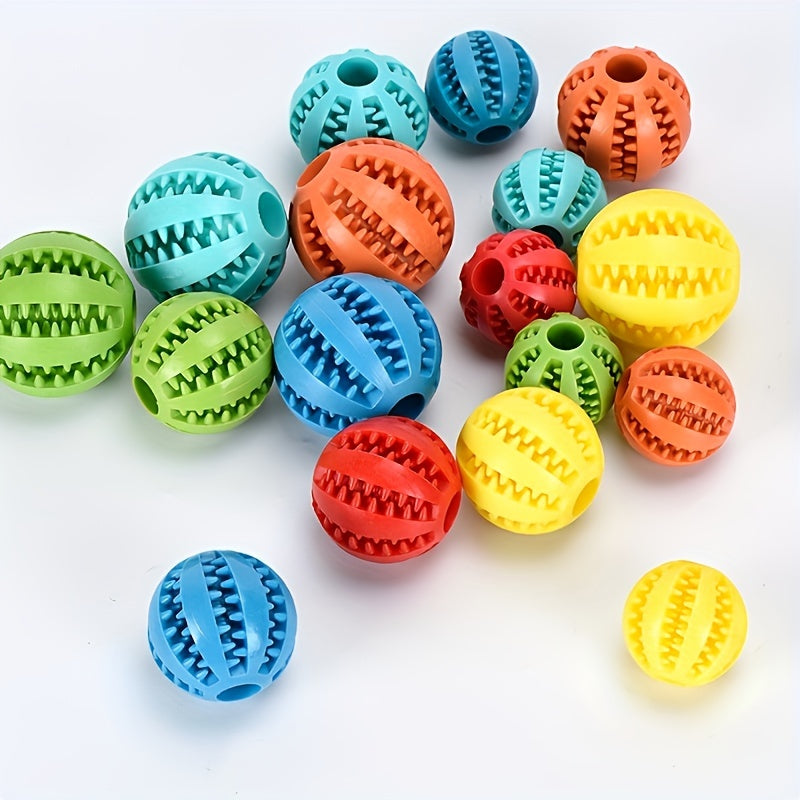 Teddy Puppy Dental Chew Ball for Teeth Cleaning & Plaque Removal - Heavy-Duty Plastic Individually Wrapped Dental Toy with Non-Toxic Chewable Chew Ball, Interlocking Teeth Design & Hanging Loop for Small/Medium/Large Dogs - A