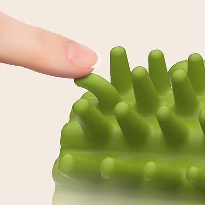 Silicone Cat Scratcher Brush with Adjustable Strap - Relax & Itch Relief, Non-Electric Pet Grooming Tool, Random Color, Desk Leg Strap