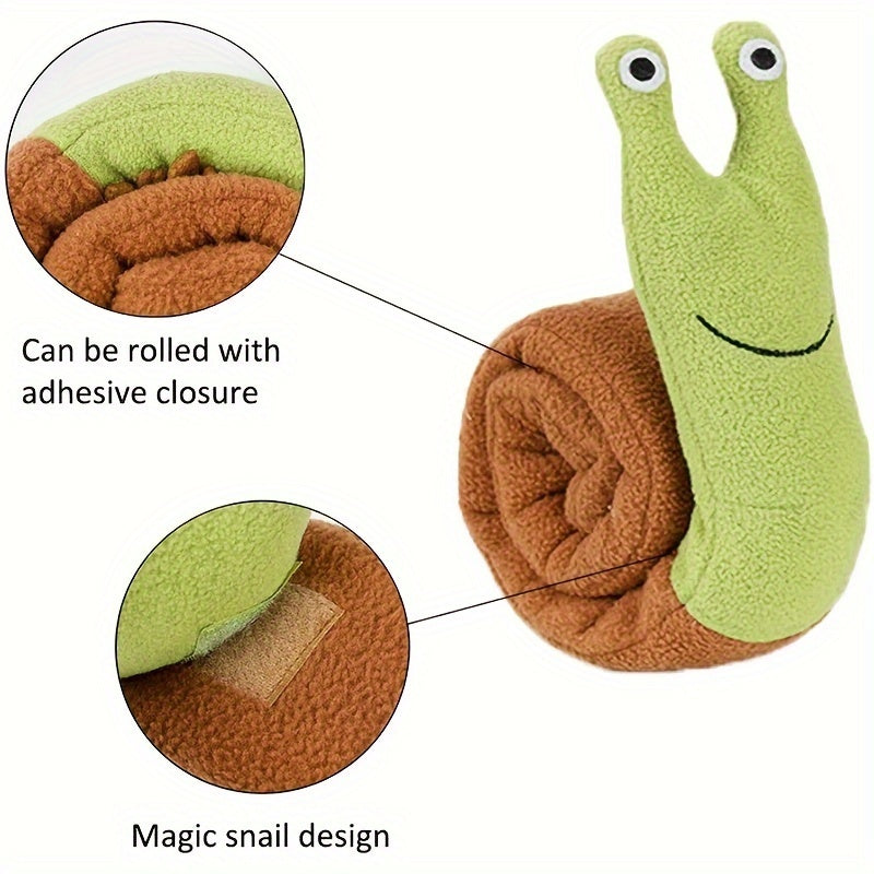 Slow Feeder Snail Dog Toy with Squeaker - Interactive Foraging Puzzle for teething Puppies, Slow Eating Feeder for all Breed Sizes, Mental Stimulation & Digestive Health, Durable Soft Chewable Snail Doll for Puppies & Dogs