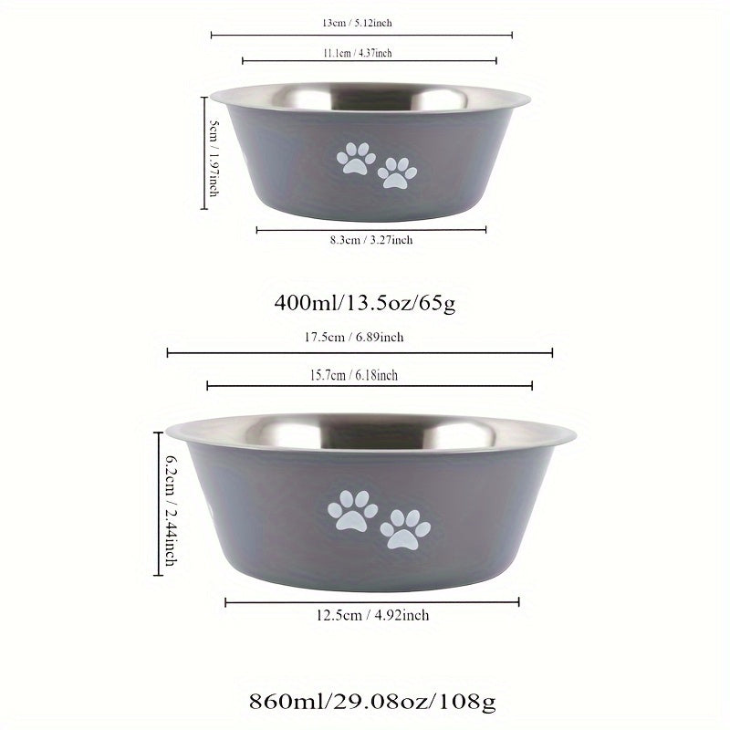 1PC Non-slip Dog Bowls For Small Medium Large Dog Feeder Bowls Drinkers Stainless Steel High Capacity Pet Feeders Dogs Accessories