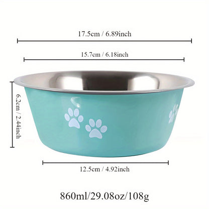 1PC Non-slip Dog Bowls For Small Medium Large Dog Feeder Bowls Drinkers Stainless Steel High Capacity Pet Feeders Dogs Accessories