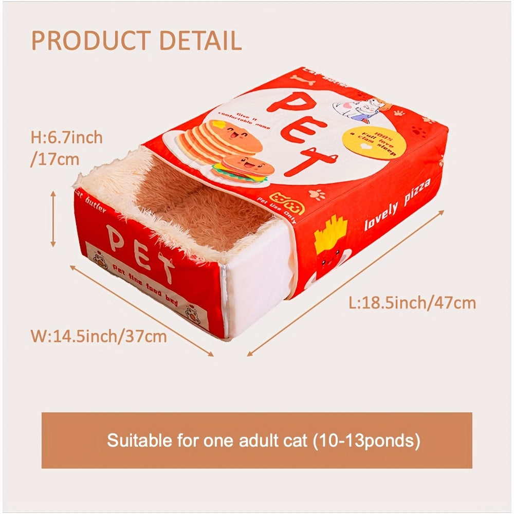Rectangular Fully Closed Cat Nest, Snack Box Style Pet Cat Bed Universal Pet Nest For All Seasons