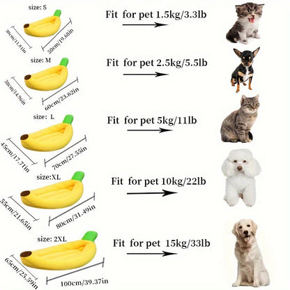[Banana Pet Nest] 1pc Yellow Banana Shaped Nest | Disassembled and Washable, Small and Medium-Sized Pet Bed for Cats and Dogs