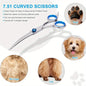 Pet Grooming Scissors Set With Safety Round Tip, Dog Cat Grooming Scissors, Stainless Steel Dog Cat Grooming Shears (Curved Scissor)