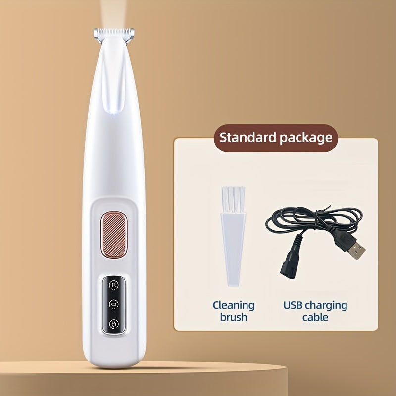 1pc MIAOQUANJI USB- Corded Pet Hair Clipper & Trimmer with Low-Noise Motor, LED Light, USB - Suitable for Dog Grooming, Clippers for Paws, Ears, Face, Hair Removal