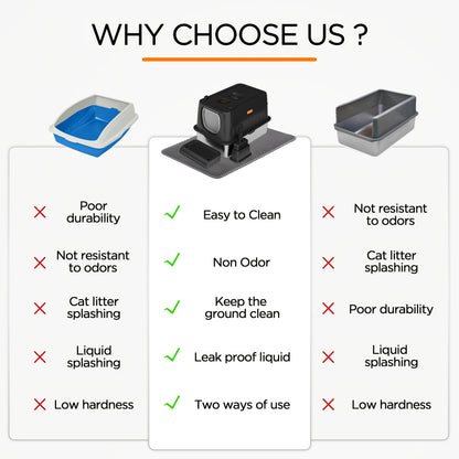 CITYLIFE Extra Large Stainless Steel Cat Litter Box, Fully Enclosed Cat Litter Box With Lid, Foldable Anti-Splashing Cat Litter Box With Front Flap Door, Cat Toilet For Indoor Cats, Top Deodorization Pet Toilet