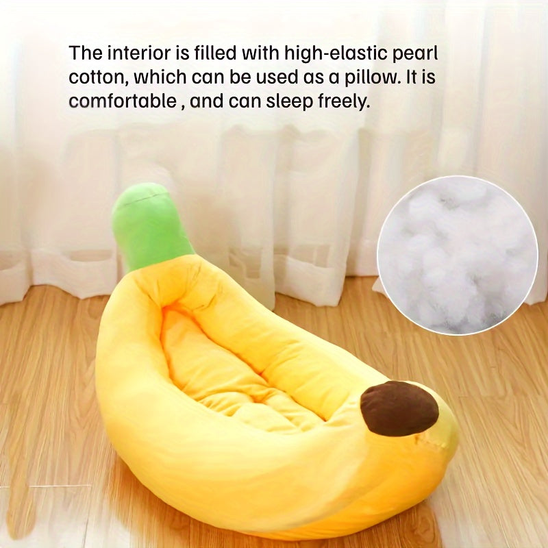 [Banana Pet Nest] 1pc Yellow Banana Shaped Nest | Disassembled and Washable, Small and Medium-Sized Pet Bed for Cats and Dogs