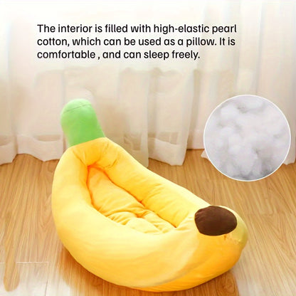 [Banana Pet Nest] 1pc Yellow Banana Shaped Nest | Disassembled and Washable, Small and Medium-Sized Pet Bed for Cats and Dogs