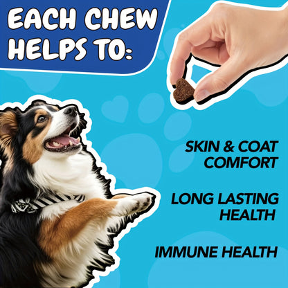 Natural Fle & Tic Health For Dogs& Cats- Skin & Digestive And Immune Supplement- With Natural Flax Seed Meal, Coriander, Brewer'S Yeast, All Breeds & Ages, 90 Count, Tasty Chicken Flavor