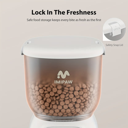 Automatic Pet Feeder with HD Camera And Wifi, Designed for Cats And Dogs, Featuring a Stainless Steel Bowl, 10-Second Voice Recorder, And Remote Control Via Android And Ios App, Weighing 135.27 Ounces, Without Battery