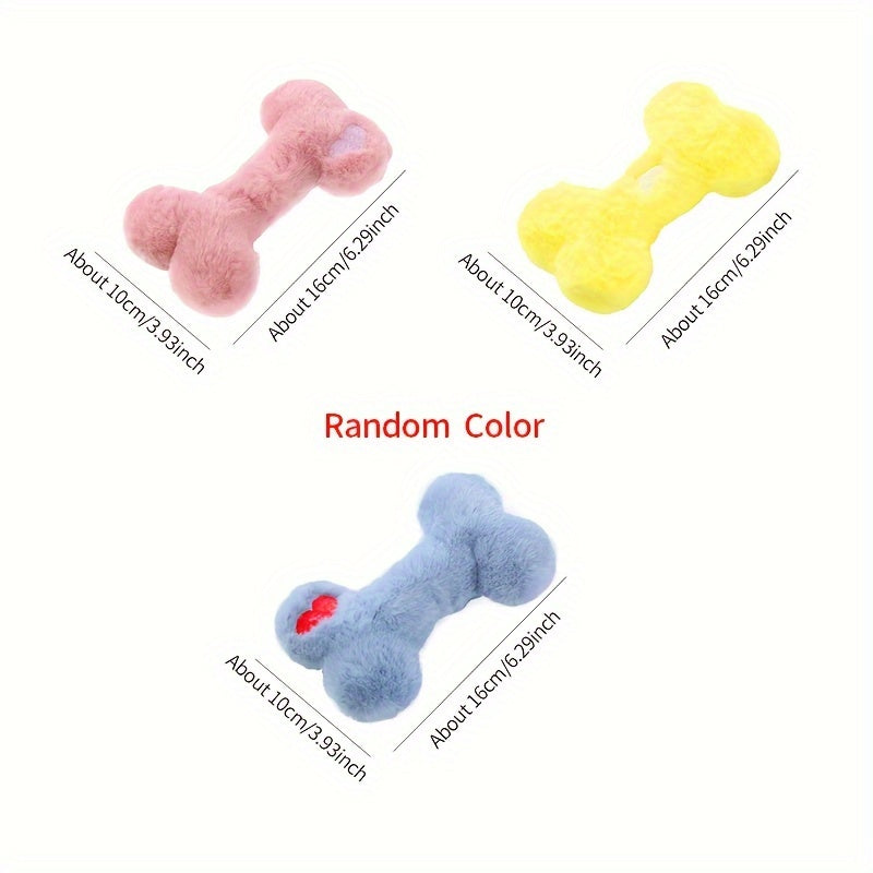 Interactive Plush Squeaky Dog Toy - Heart & Bone Shapes, Durable Chew for Medium Breeds, Pet Playtime Accessory