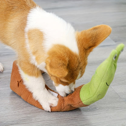 Slow Feeder Snail Dog Toy with Squeaker - Interactive Foraging Puzzle for teething Puppies, Slow Eating Feeder for all Breed Sizes, Mental Stimulation & Digestive Health, Durable Soft Chewable Snail Doll for Puppies & Dogs