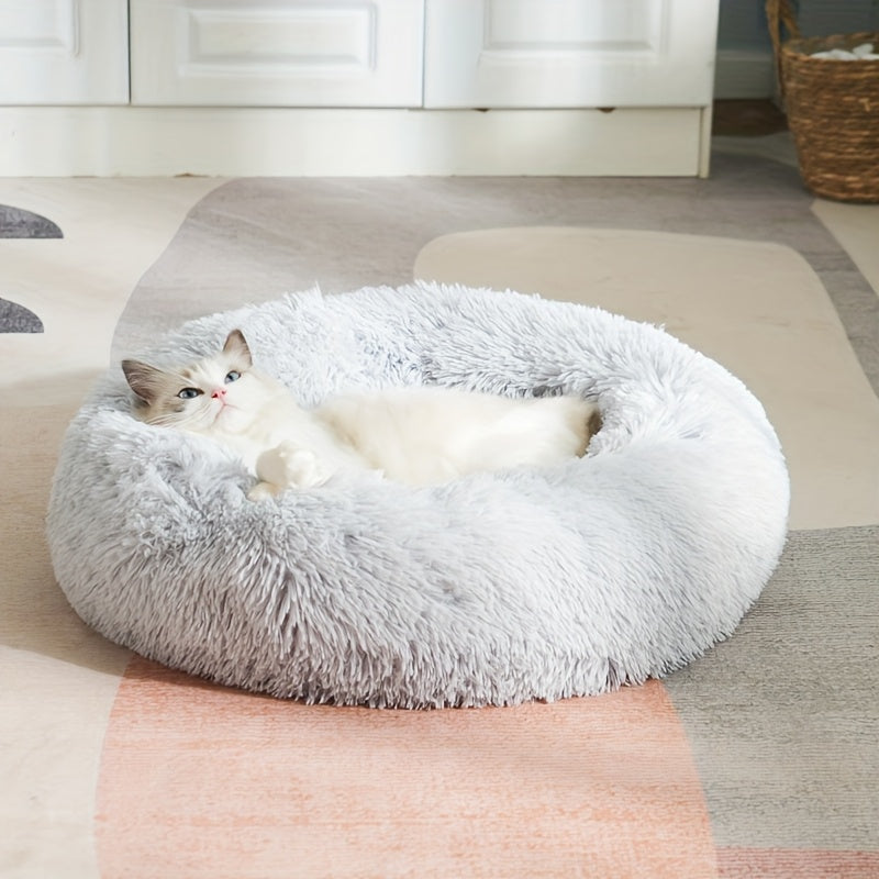 Cozy Circular Cat Bed & Small Dog Nest - Soft Warm Pet Mat with Cushioned, Durable Fiber for all-Season /Outdoor Use, Easy-Clean Bedding for Kittens and Puppies