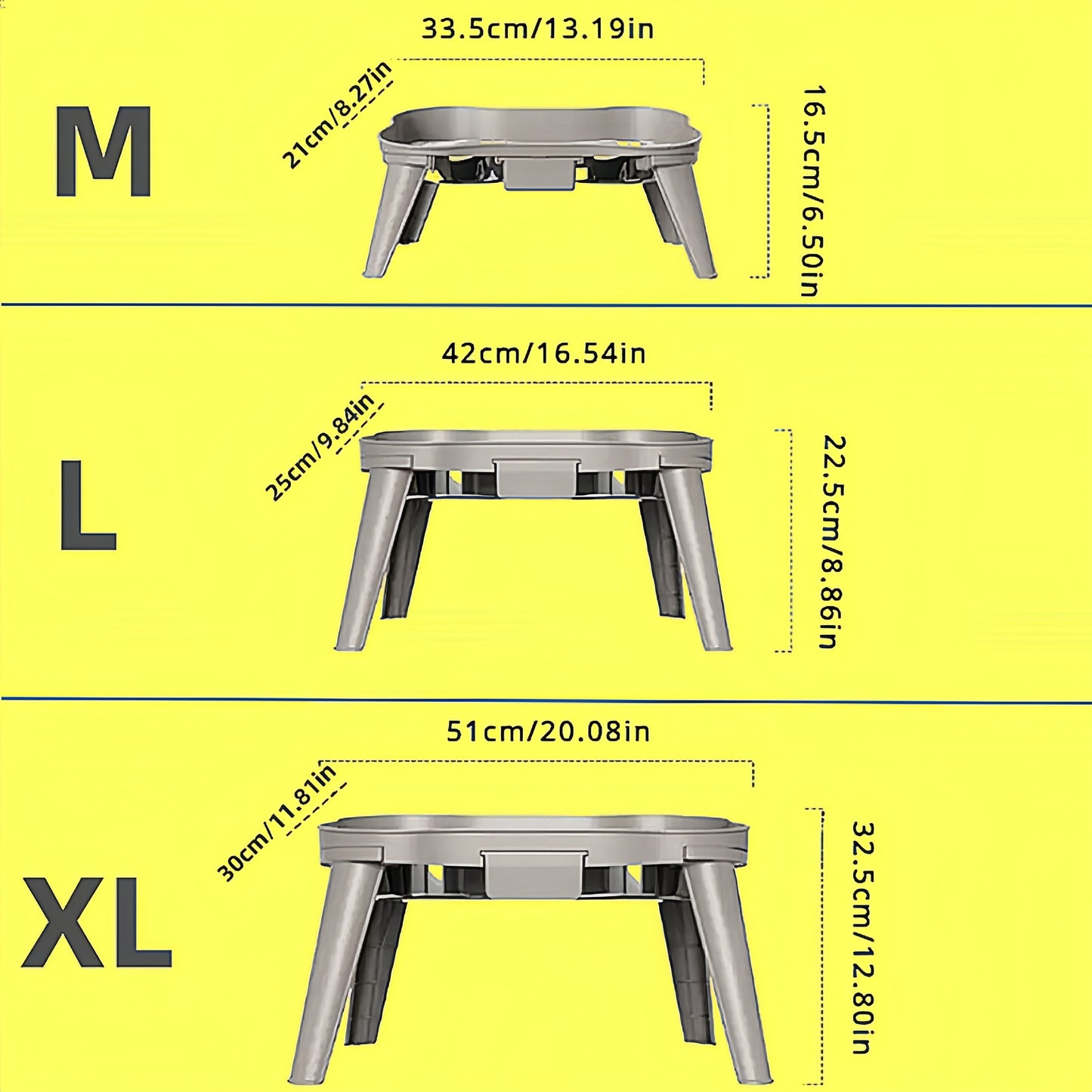 Elevated Pet Feeder with 2 Stainless Steel Bowls - Neck-Friendly, Detachable Design for Easy Cleaning - Ideal for Dogs & Cats