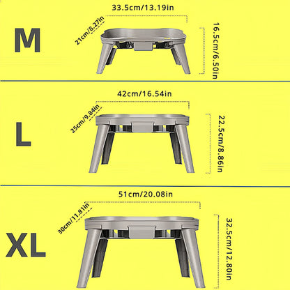 Elevated Pet Feeder with 2 Stainless Steel Bowls - Neck-Friendly, Detachable Design for Easy Cleaning - Ideal for Dogs & Cats