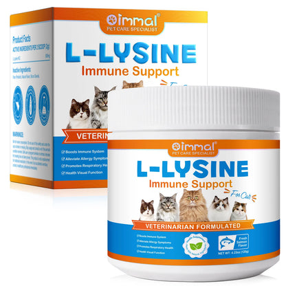 L-Lysine Supplement for Cats Supplement for Sneezing and Runny Nose, Cold Immune Support, Eye Function, and Respiratory Health