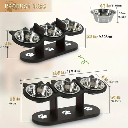 Adjustable Cat Bowls Elevated Cat Feeder Sturdy Food Dispenser Water Bowl Cat Accessories supplies for Home Small Dog Puppy Pet