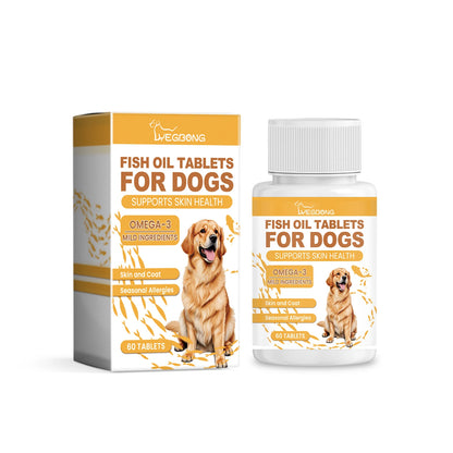 Yegbong 60pcs Omega-3 Fish Oil Tablets for Dogs Skin Care Nutrition Supplement Relieve Dry Itchy Skin Nourish Fur Enhance Bone