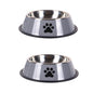 Stainless steel large capacity pet bowl dog food bowl multiple specifications anti-fall food bowl food bowl feeding pet supplies