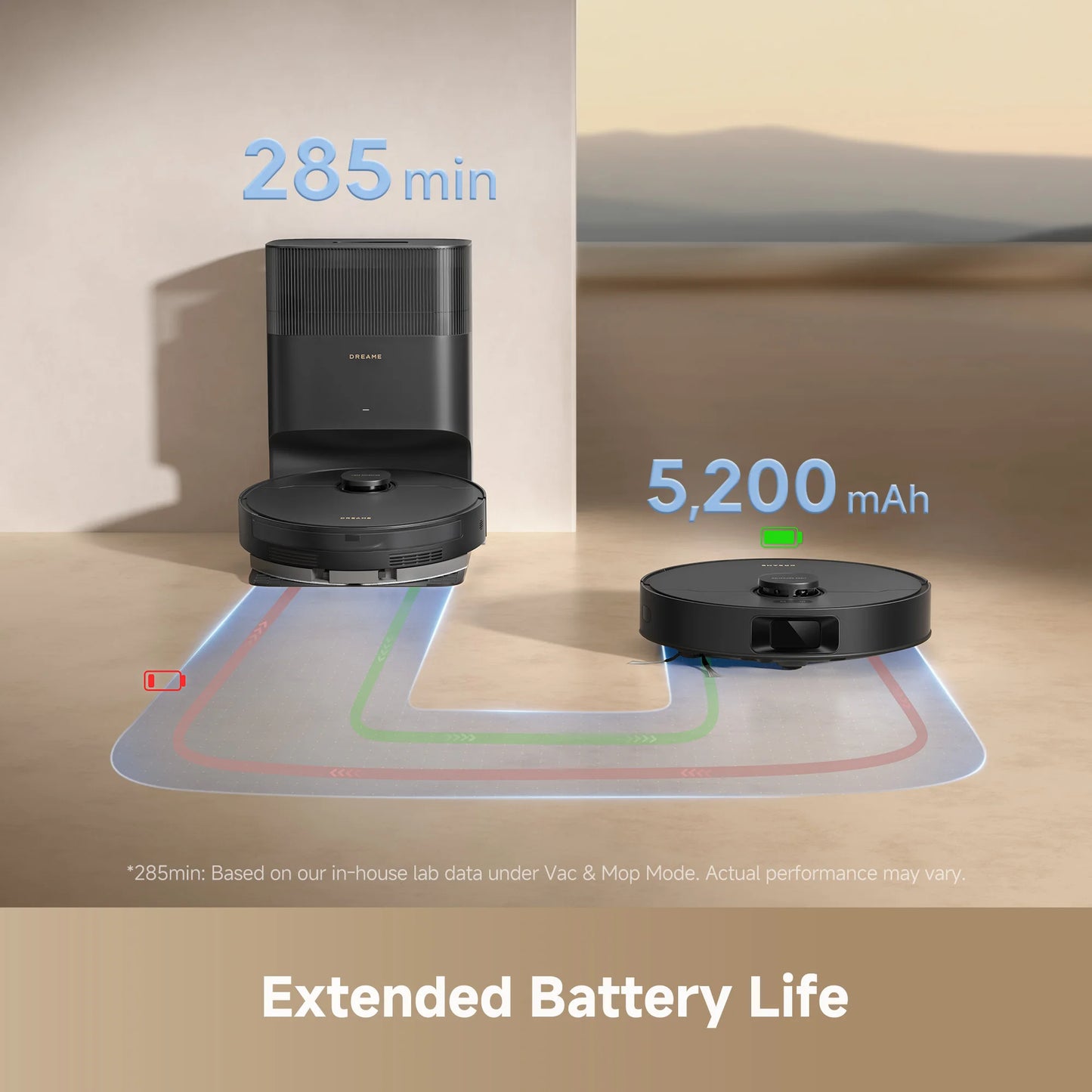 Refurbished Dreame GoVac 300 Robot Vacuum and Mop, 13000Pa Suction, Pet Hair Capets Friendly, Self-Emptying with 5L Dust Bag, LDS Mapping, App & Voice Control, Black