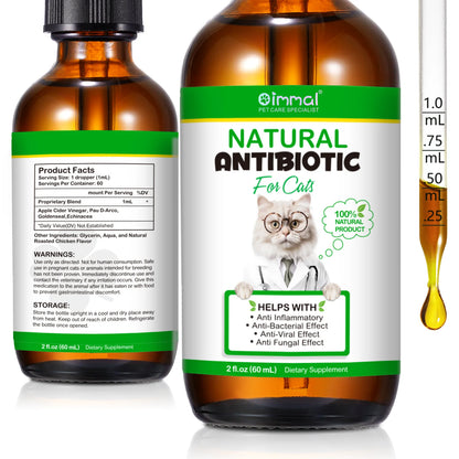 Natural Antibiotics for Cat Supports Pets Allergy Relief Itch Relief Multivitamin Help Cat Antiviral Antifungal in Liquid Form