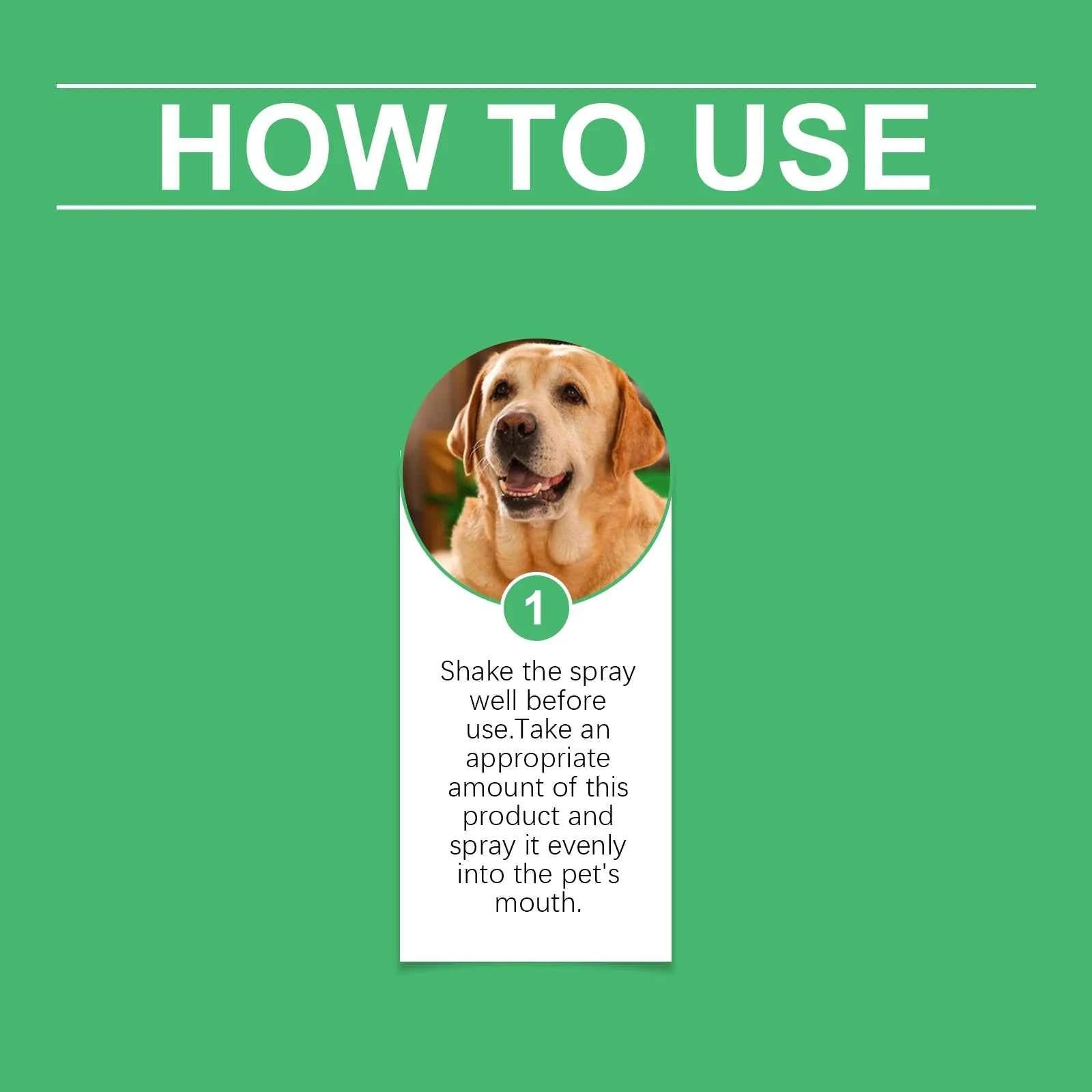 Yegbong Pet Oral Care Spray Natural Non-irritating Remove Yellow Stains Prevent Tartar and Plaque Eliminate Bad Breath Pet Spray